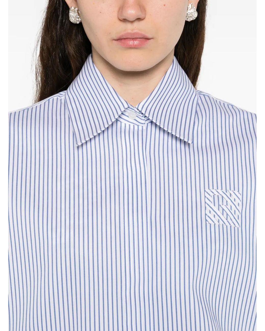 GIUSEPPE DI MORABITO White Striped Logo-Detail Shirt