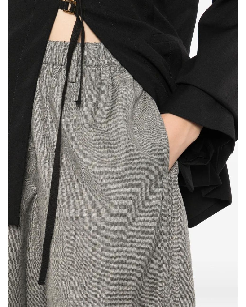 JNBY Gray Twill-Weave Tailored Shorts