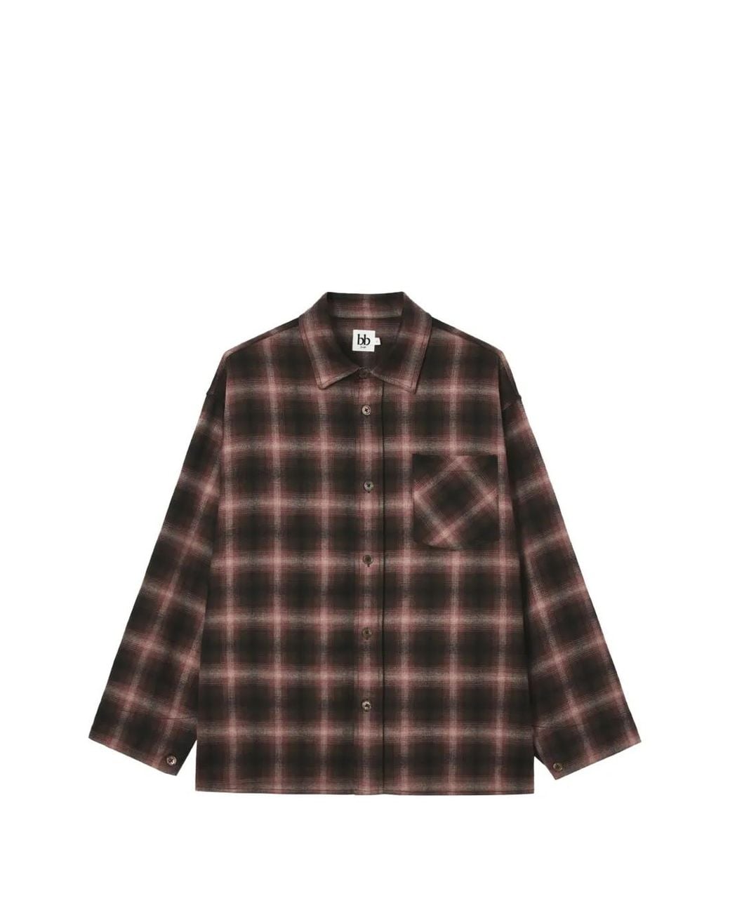 B+ AB Brown Hemdjacke Mit Karomuster