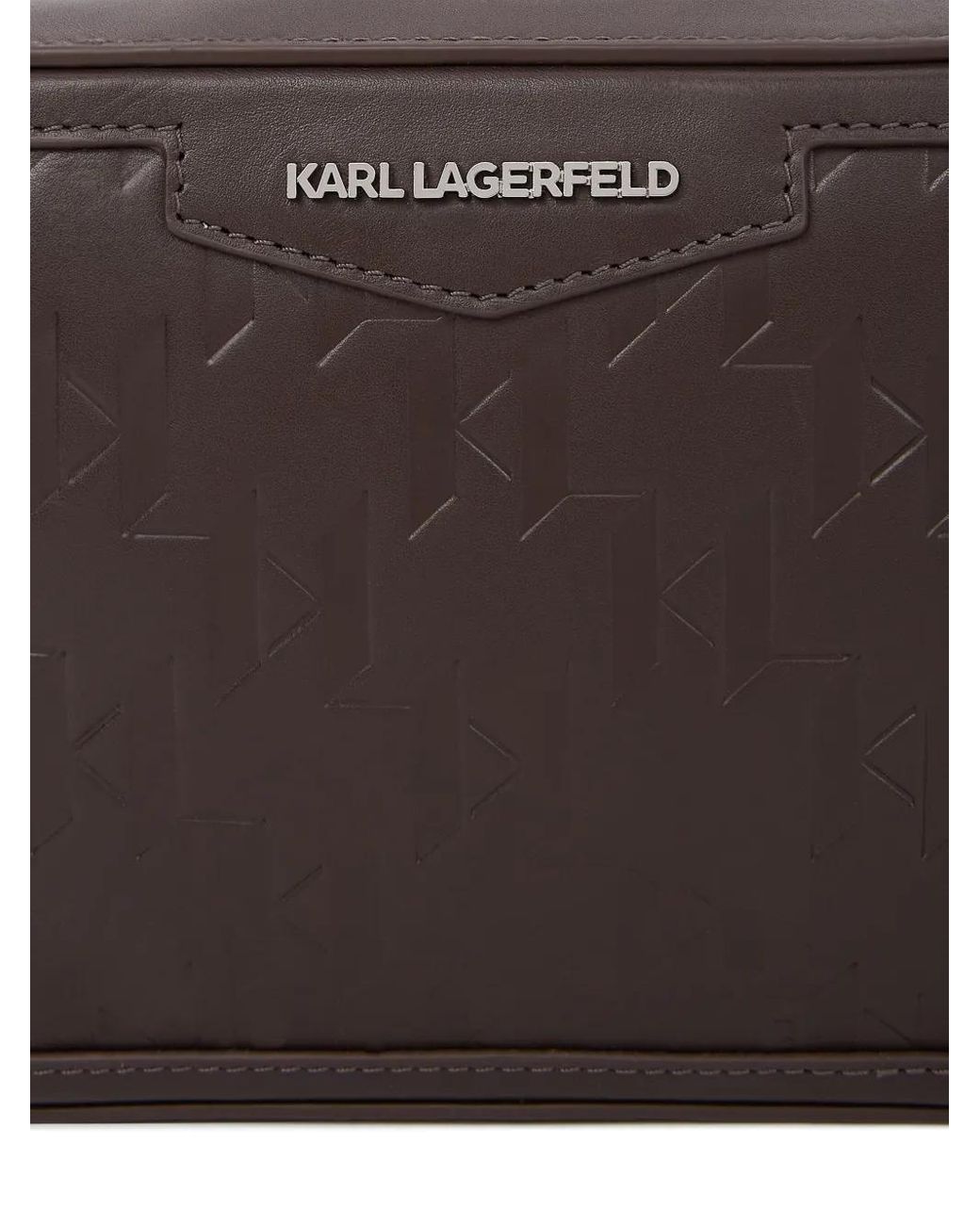 Karl Lagerfeld Black K/Loom Leather Shoulder Bag for men