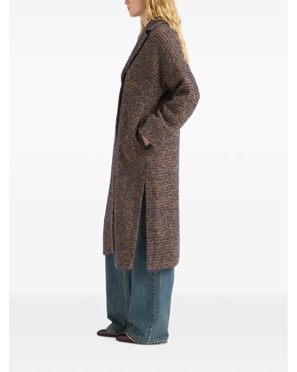 Momoní Brown Manteau Danimarca À Chevrons
