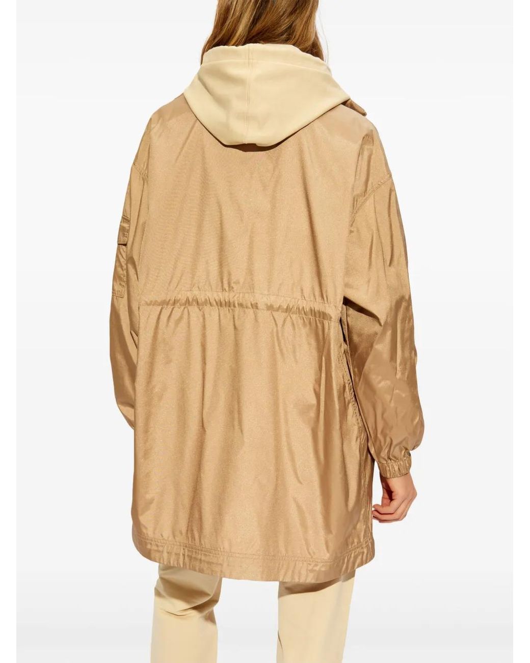 Moncler Natural Leichter Parka Mit Kordelzug