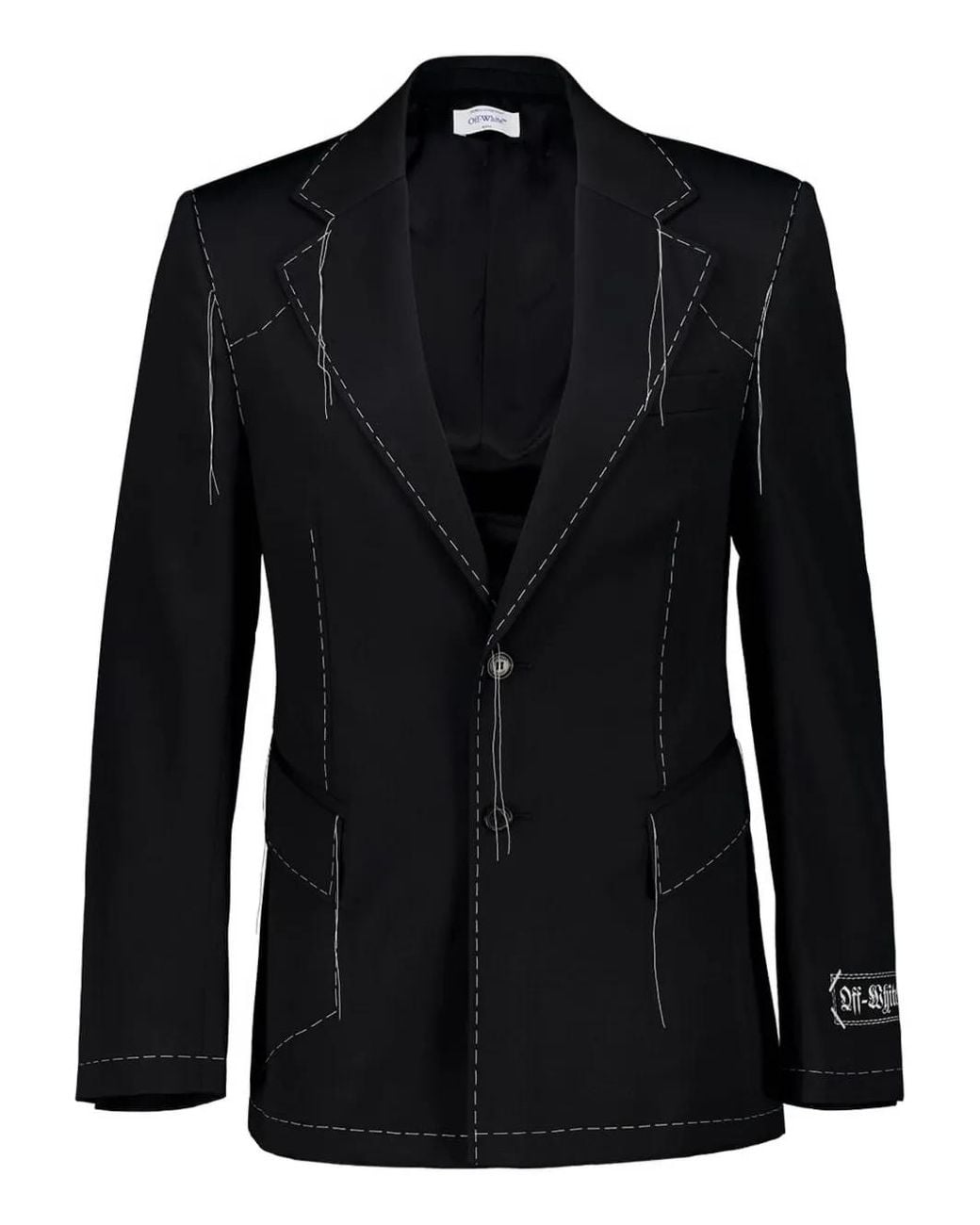 Off-White c/o Virgil Abloh Black Stitch Single-Breasted Blazer for men