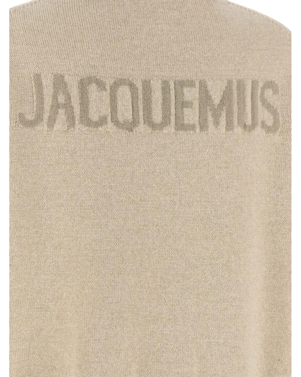 Jacquemus Natural La Maille Moulin Logo-Intarsia Sweater
