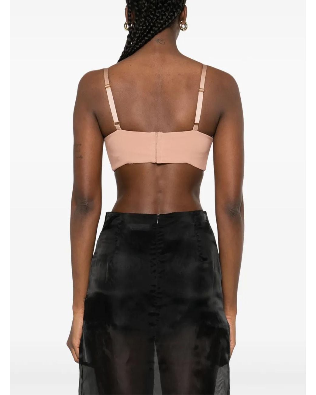 Elisabetta Franchi Pink Satin-Bow Crepe Top
