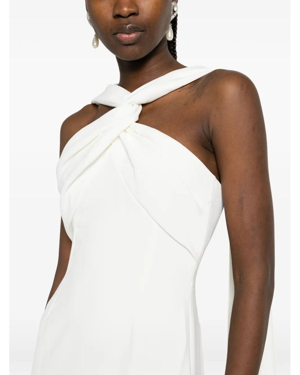 Solace London White Rona Twisted Maxi Dress