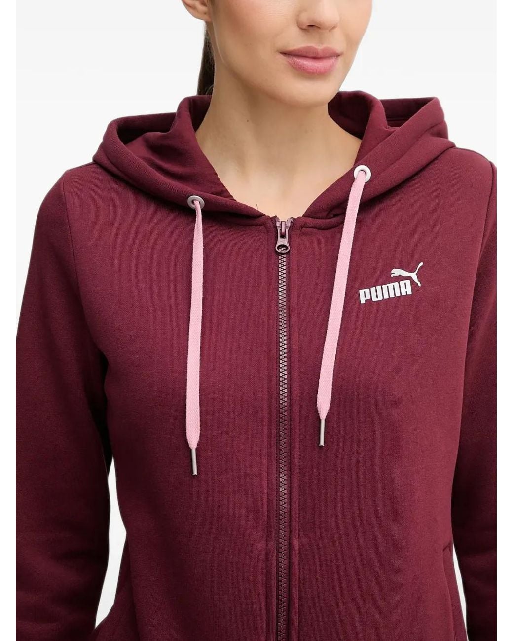 PUMA Red Metallic Hooded Sweat Suit