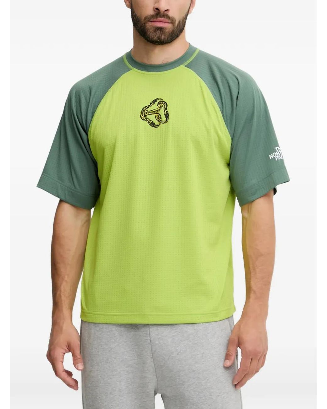 The North Face Green Raglan-Sleeve Logo-Print T-Shirt for men
