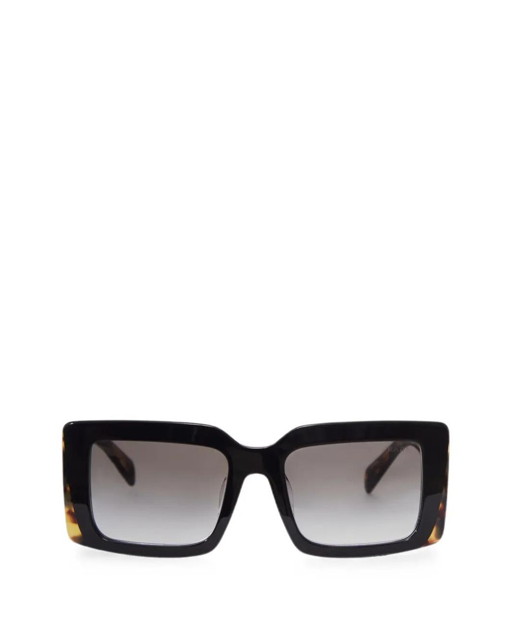 Prada Black Tortoiseshell-Effect Square-Frame Sunglasses