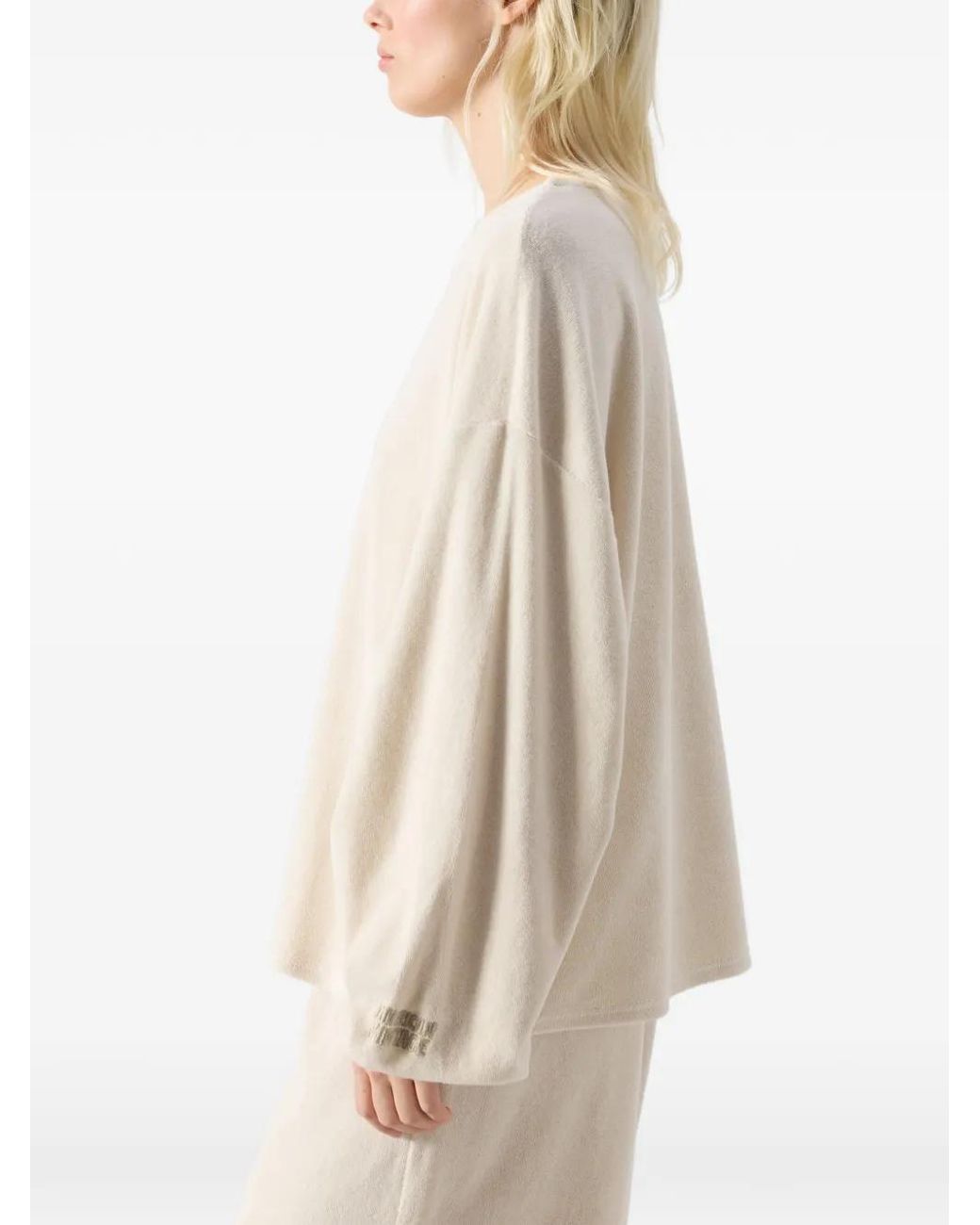 American Vintage Fuxow Katoenen Sweater Met Lange Mouwen in het Natural