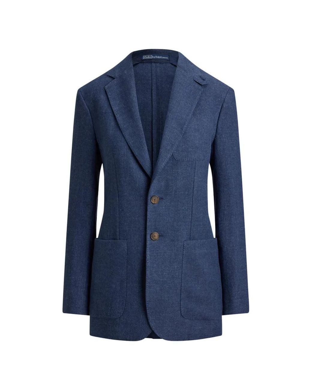 Polo Ralph Lauren Blue Single-Breasted Linen Blazer