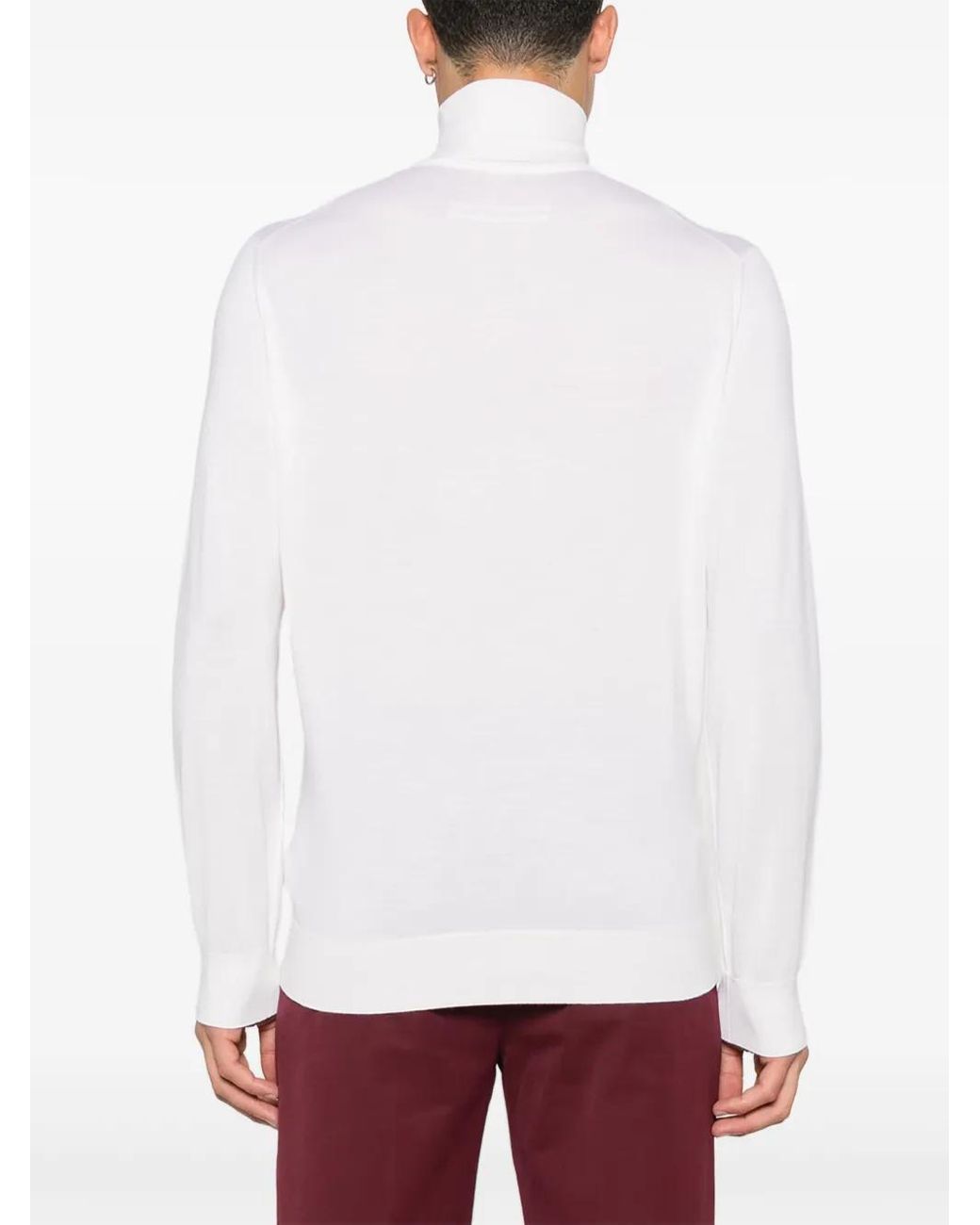 Zegna White Roll-Neck Long-Sleeve Sweater for men