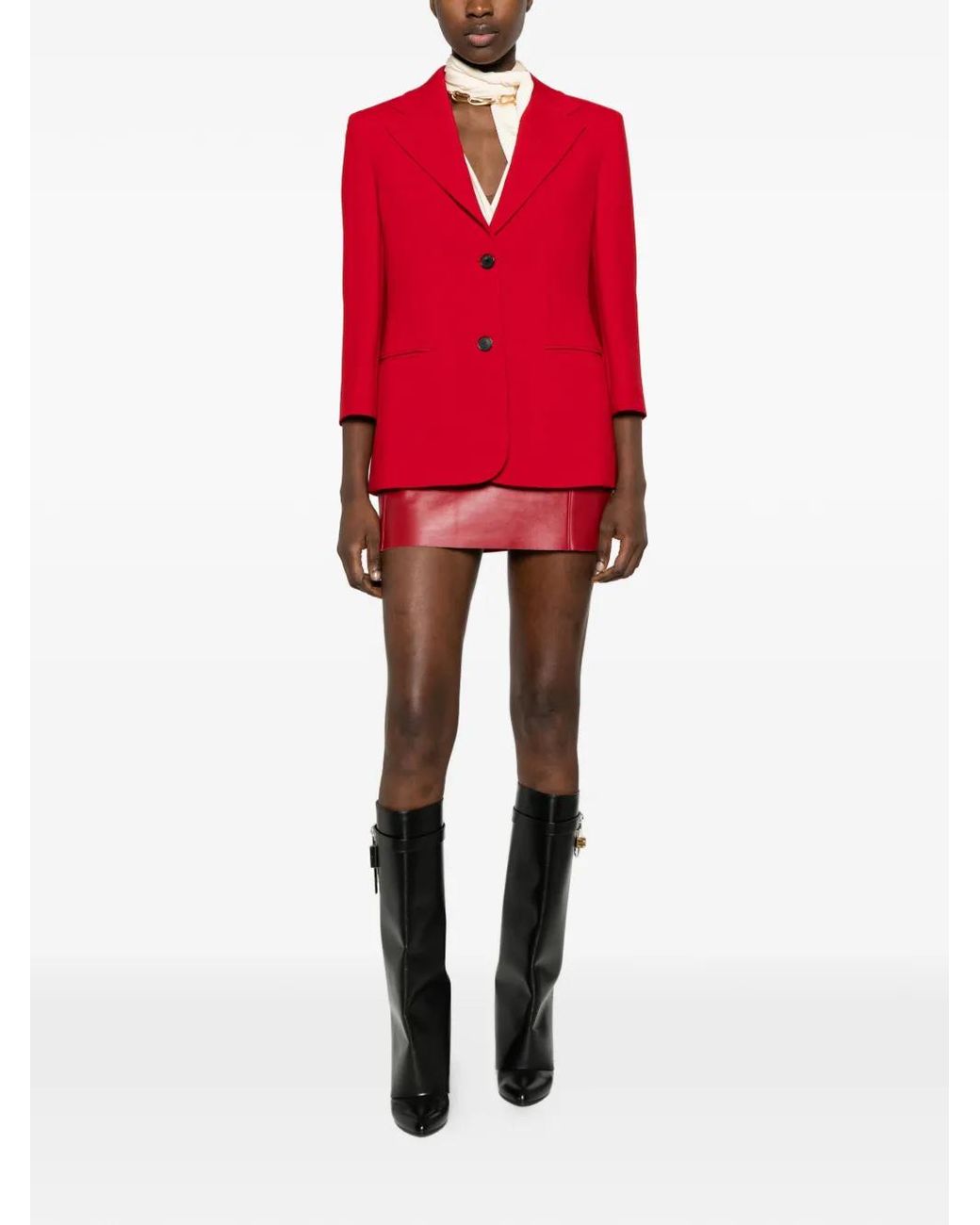 Givenchy Red Single-Breasted Blazer