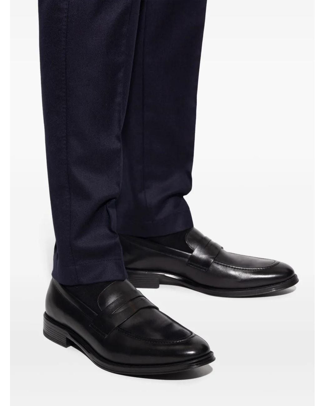 Paul Smith Black Leather Loafers for men