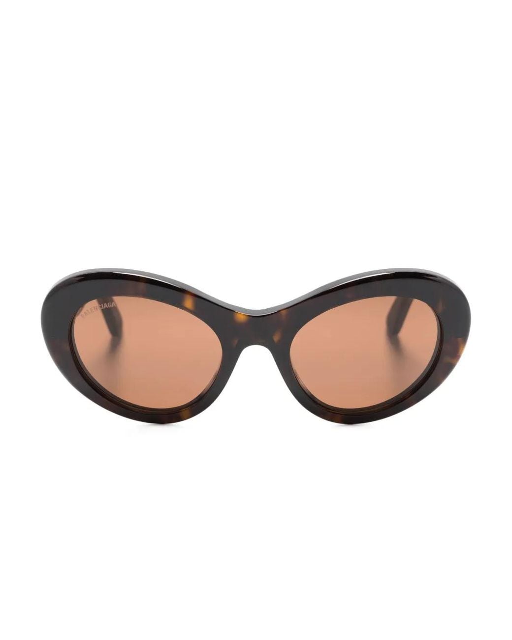 Balenciaga Natural Logo-Plaque Round-Frame Sunglasses