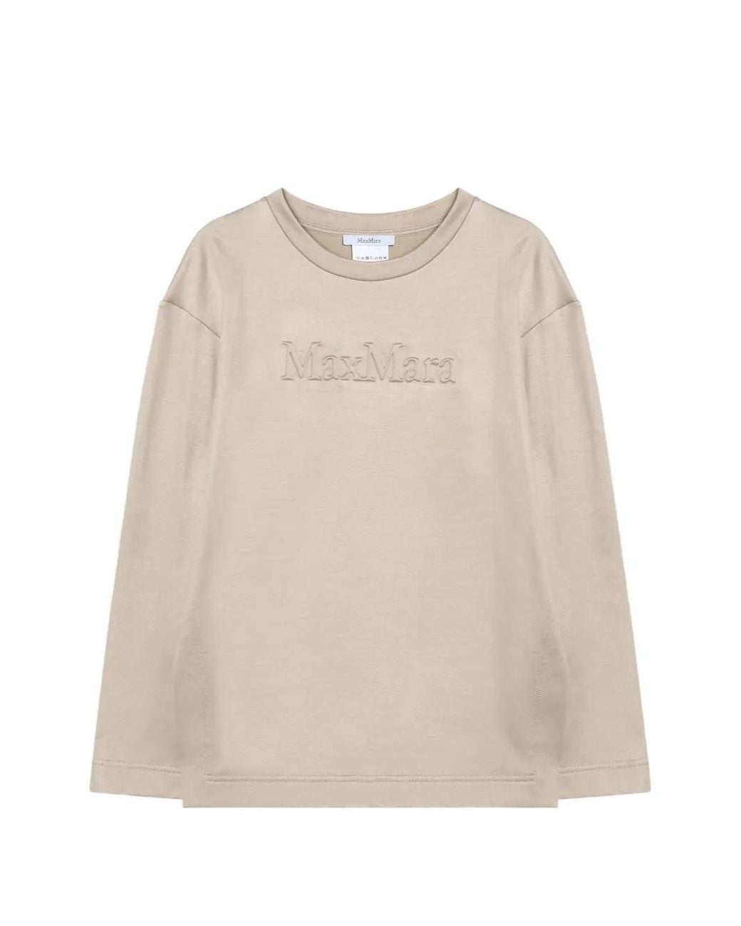 Max Mara Natural Logo-Embroidered Drop-Shoulder Sweater