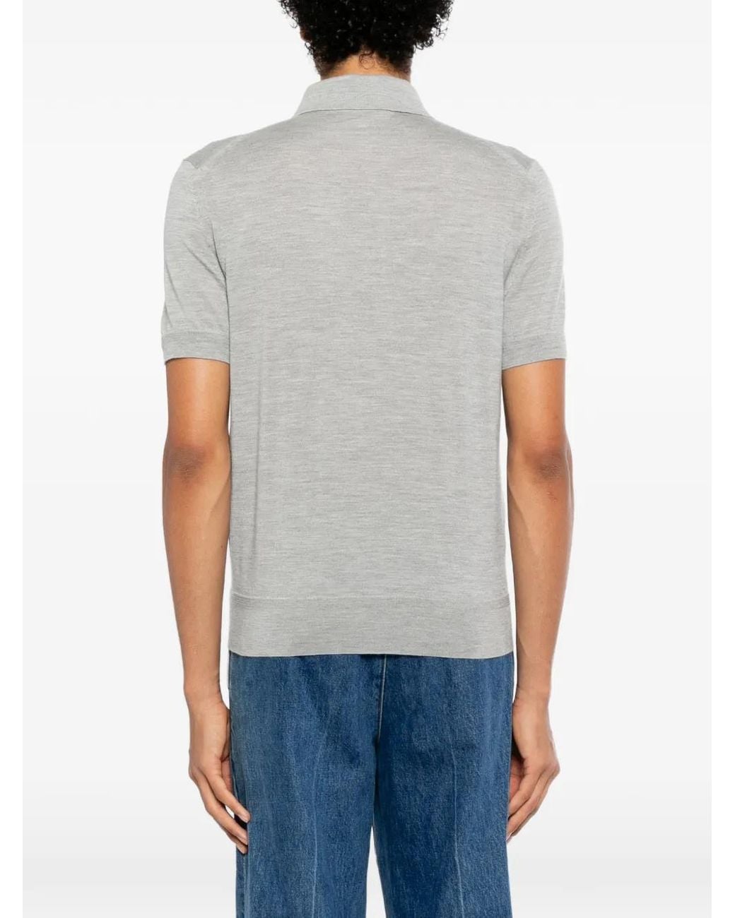Tom Ford Gray Fine Gauge Cashmere Silk Polo for men
