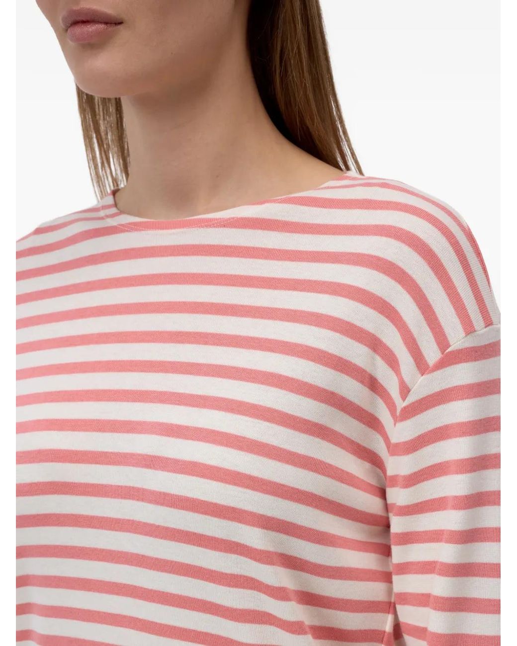Closed Pink Horizontal-Stripe Long-Sleeve T-Shirt
