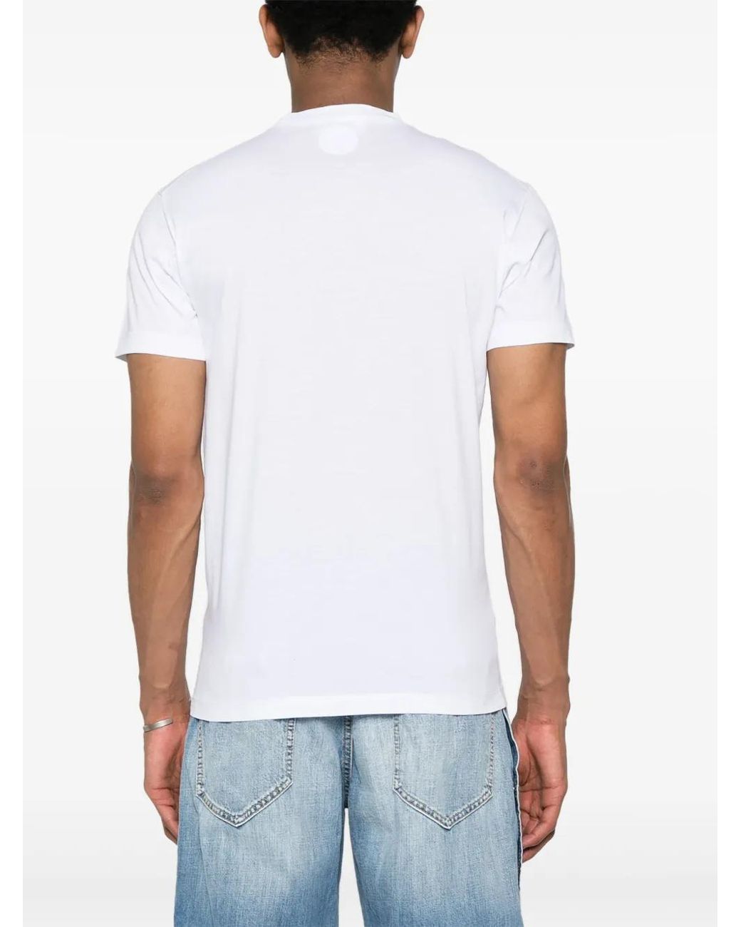 DSquared² White Dsq2 Logo-Appliqué T-Shirt for men