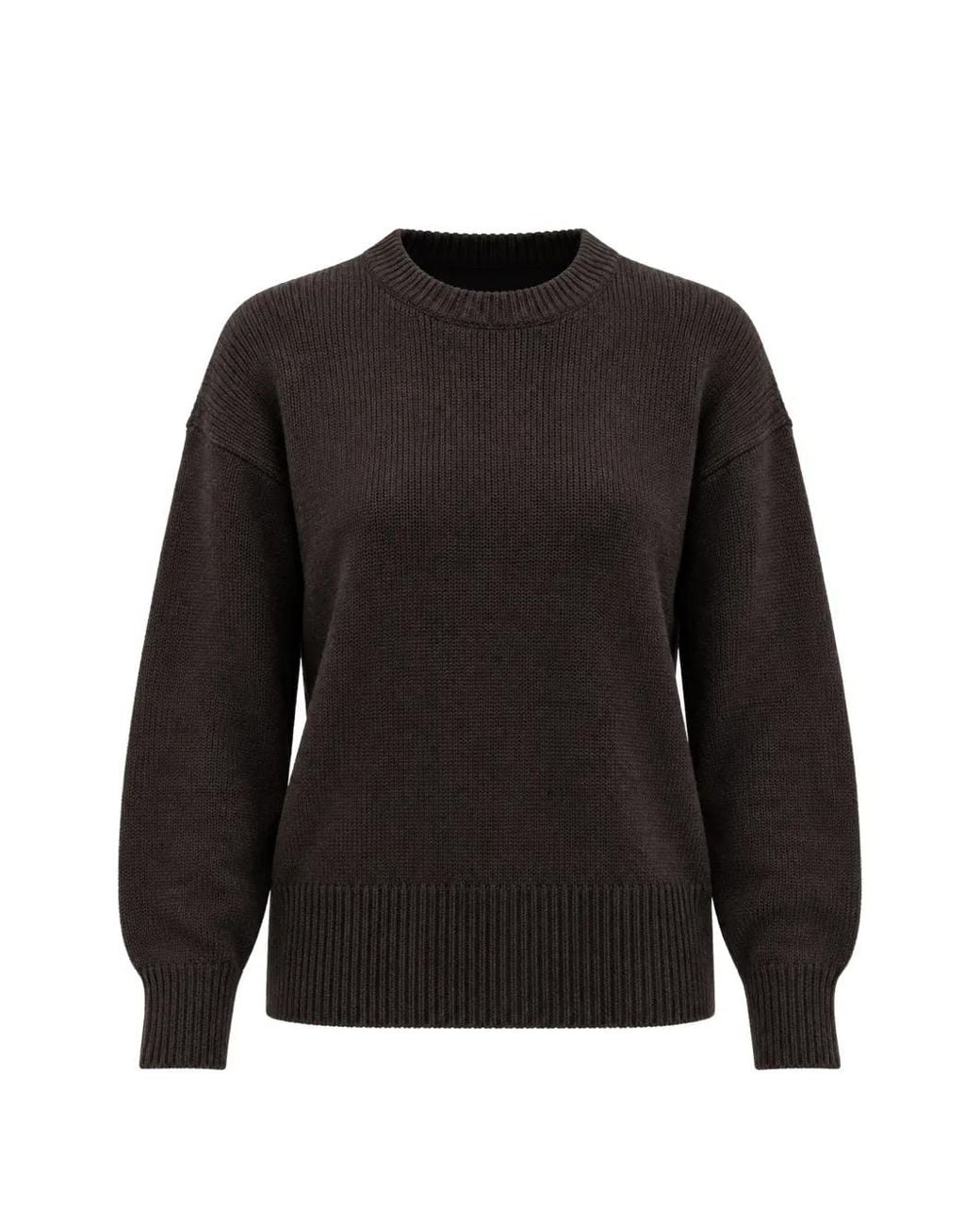 Autumn Cashmere Black Ribbed-Knit Boxy Sweater