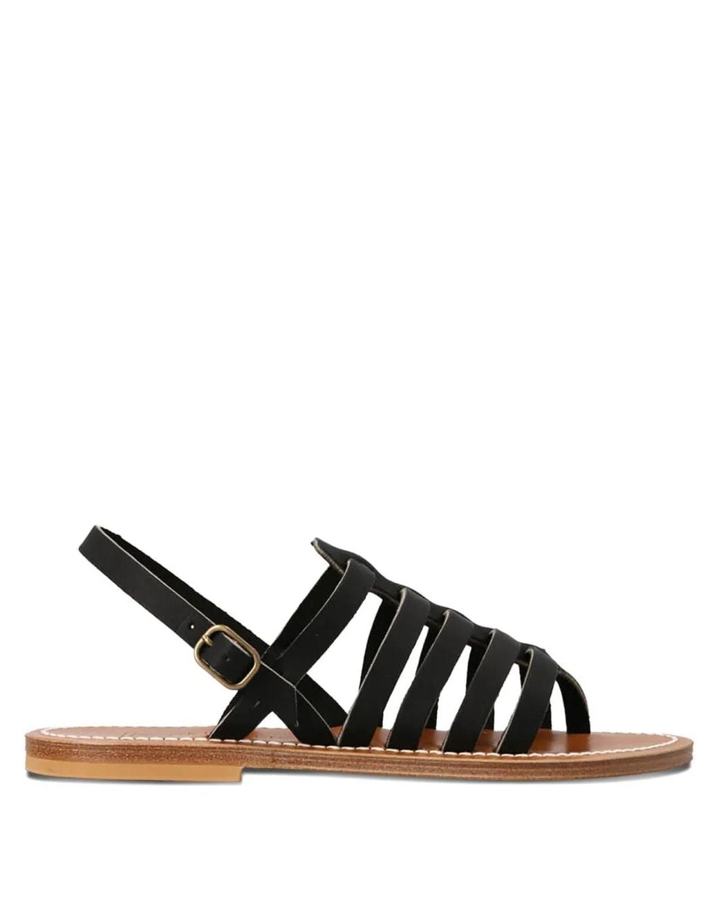 K. Jacques Black Homere Leather Ankle-Strap Sandals