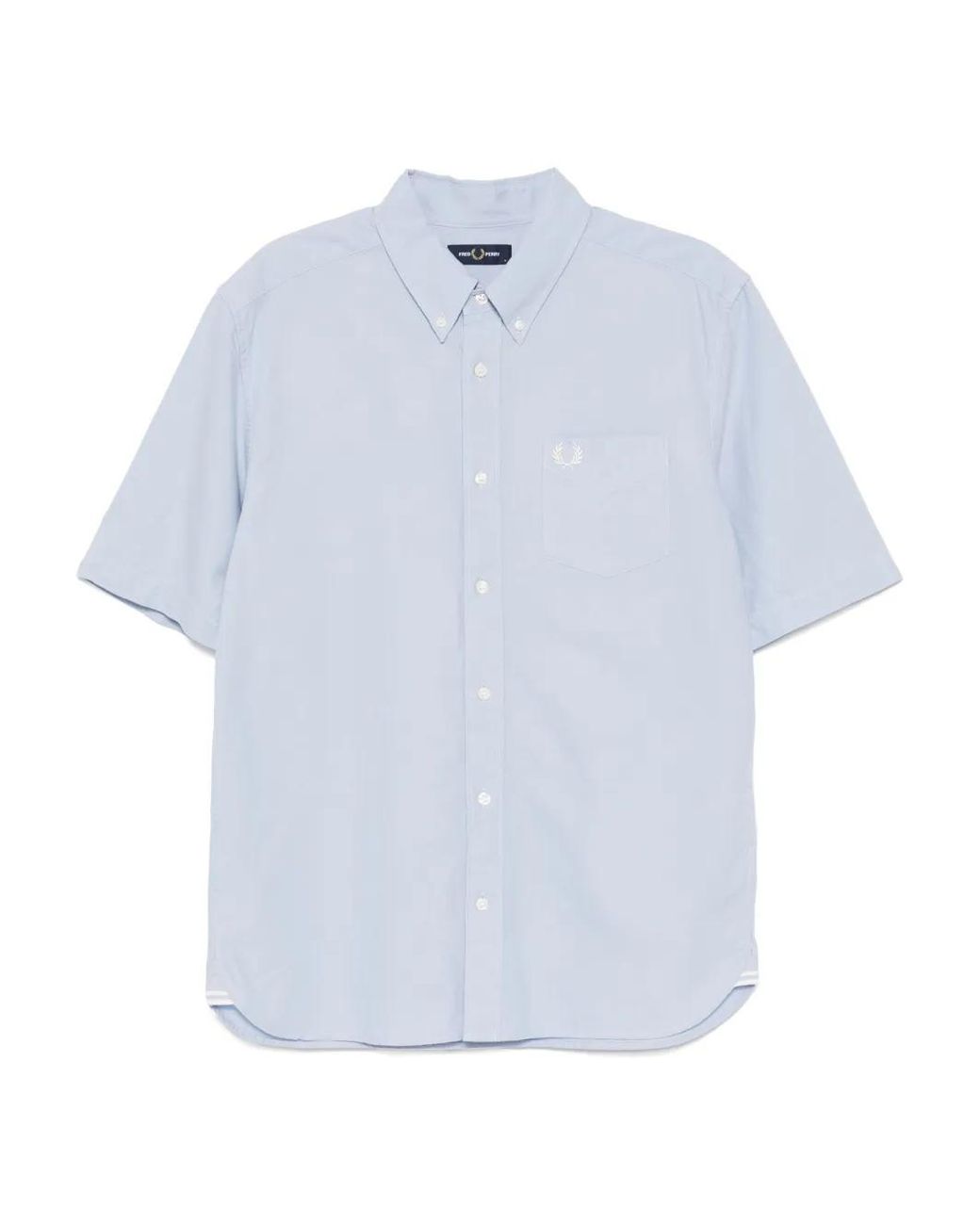Fred Perry White Logo-Embroidered Shirt for men