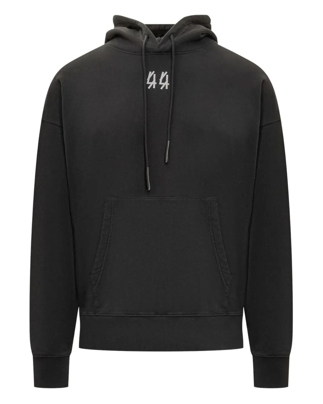 44 Label Group Black Logo-Print Hoodie for men