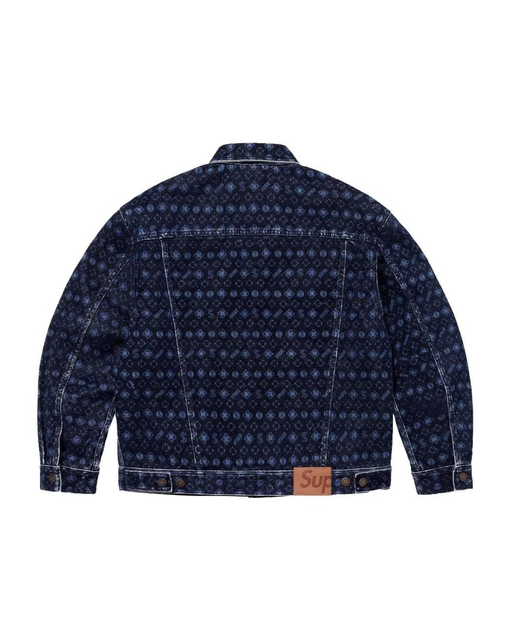 Supreme Flocked Denim Jacket in Blue for Men | Lyst
