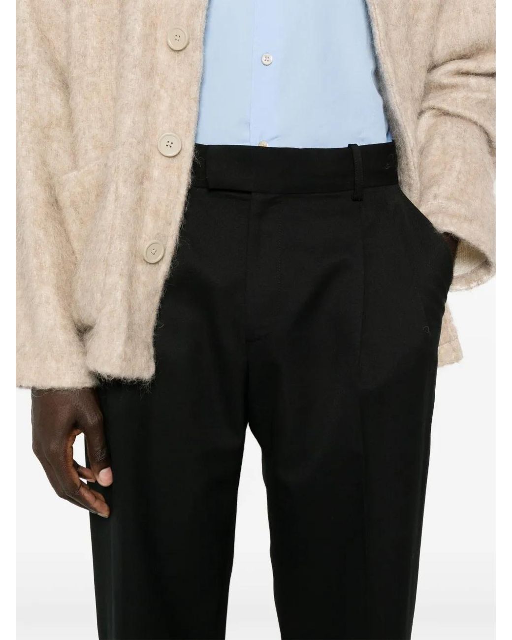 Drole de Monsieur Black Logo-Embroidered Trousers for men
