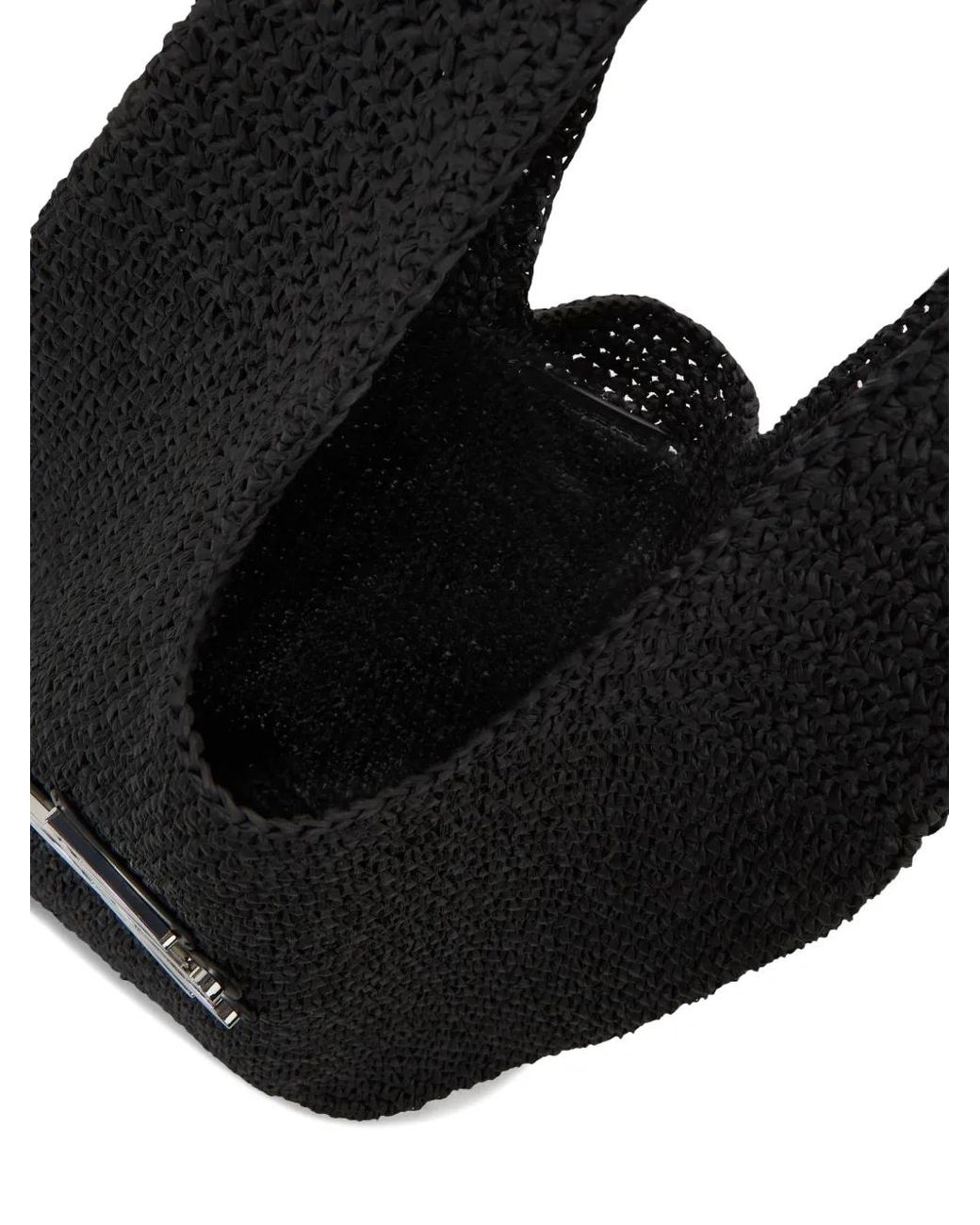 Karl Lagerfeld Black K/Autograph-Patch Crochet Tote Bag