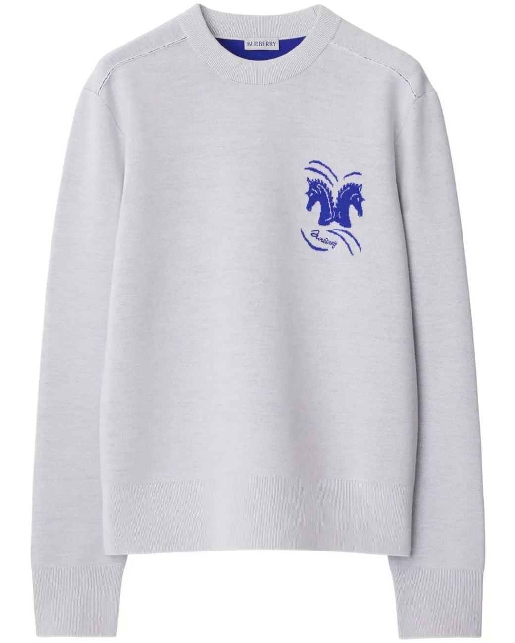 Burberry White Mirrored Horse Jumper
