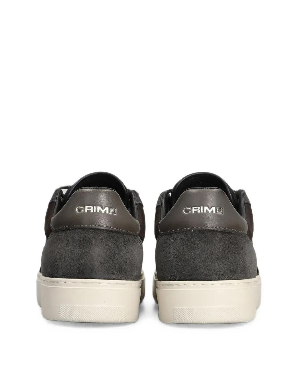Crime London Black Eclipse Cracked-Effect Leather Sneakers for men