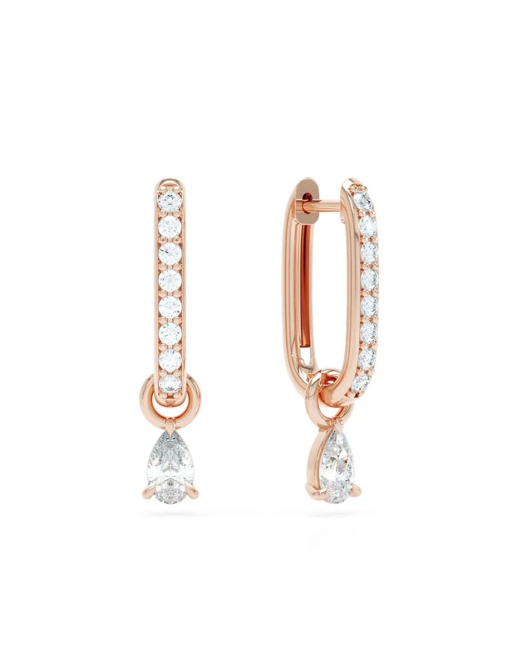LOEV White 14Kt Rose Allday Diamond Hoop Earrings
