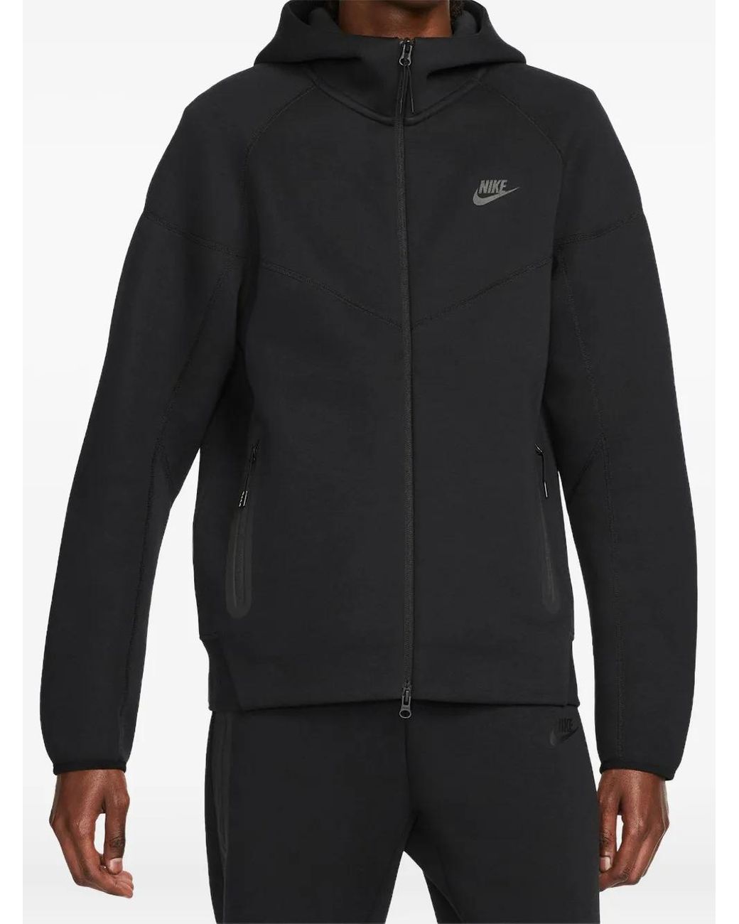 nike men's black zip up hoodie