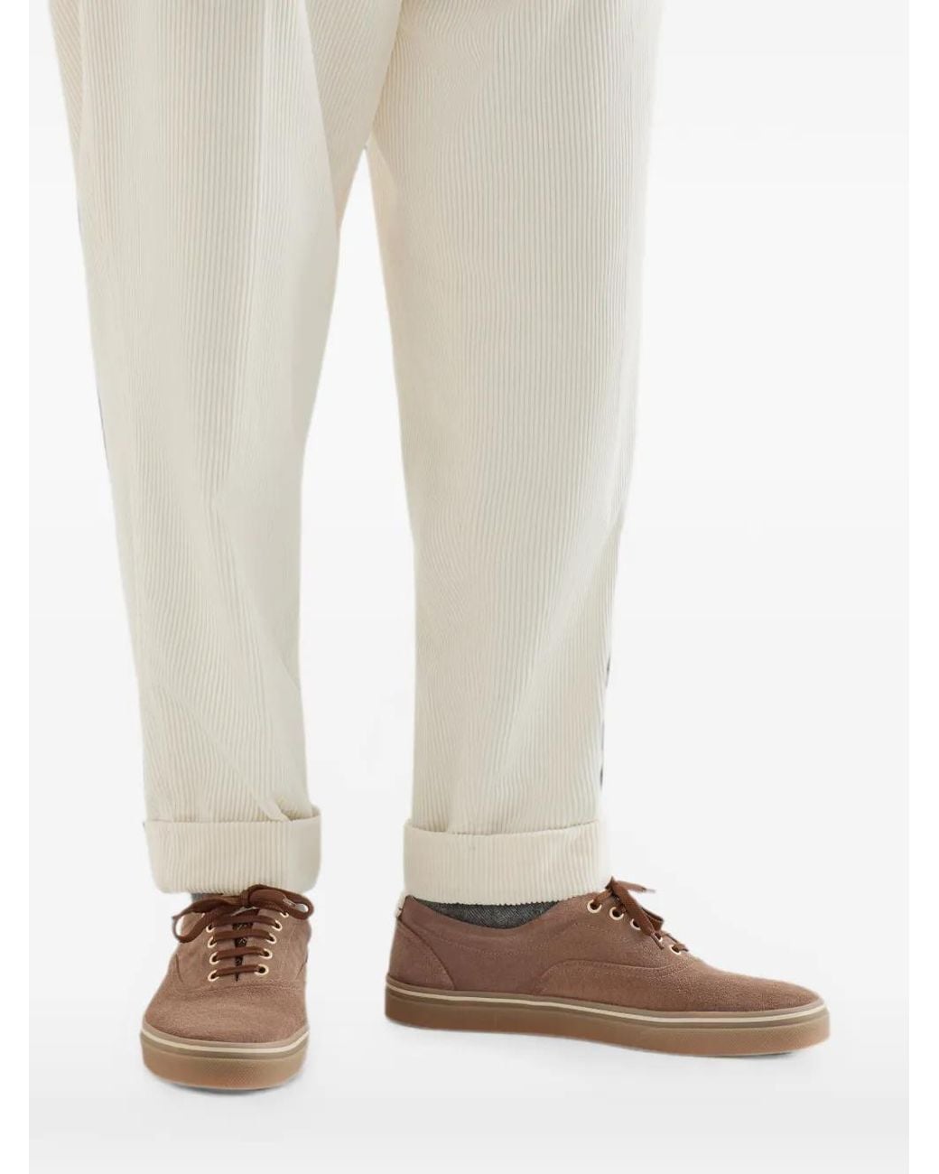 Brunello Cucinelli Brown Suede Sneakers for men