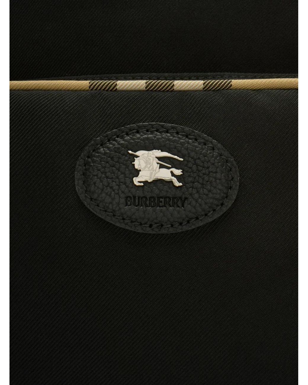 Burberry Black Check Trim Backpack for men