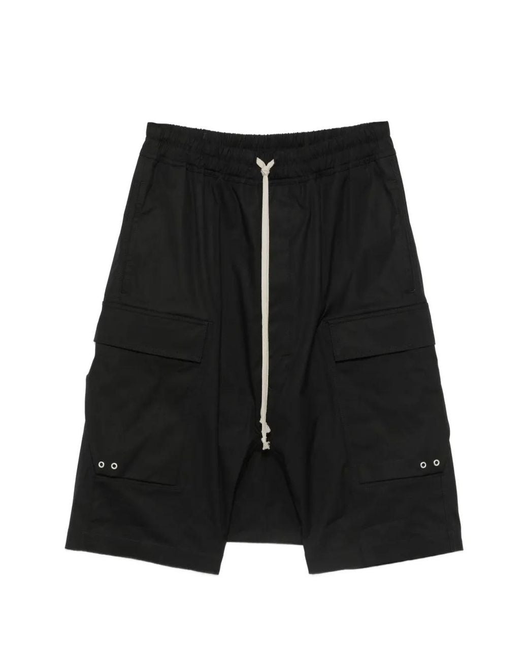 Rick Owens Black Short Cargo À Taille Élastiquée for men