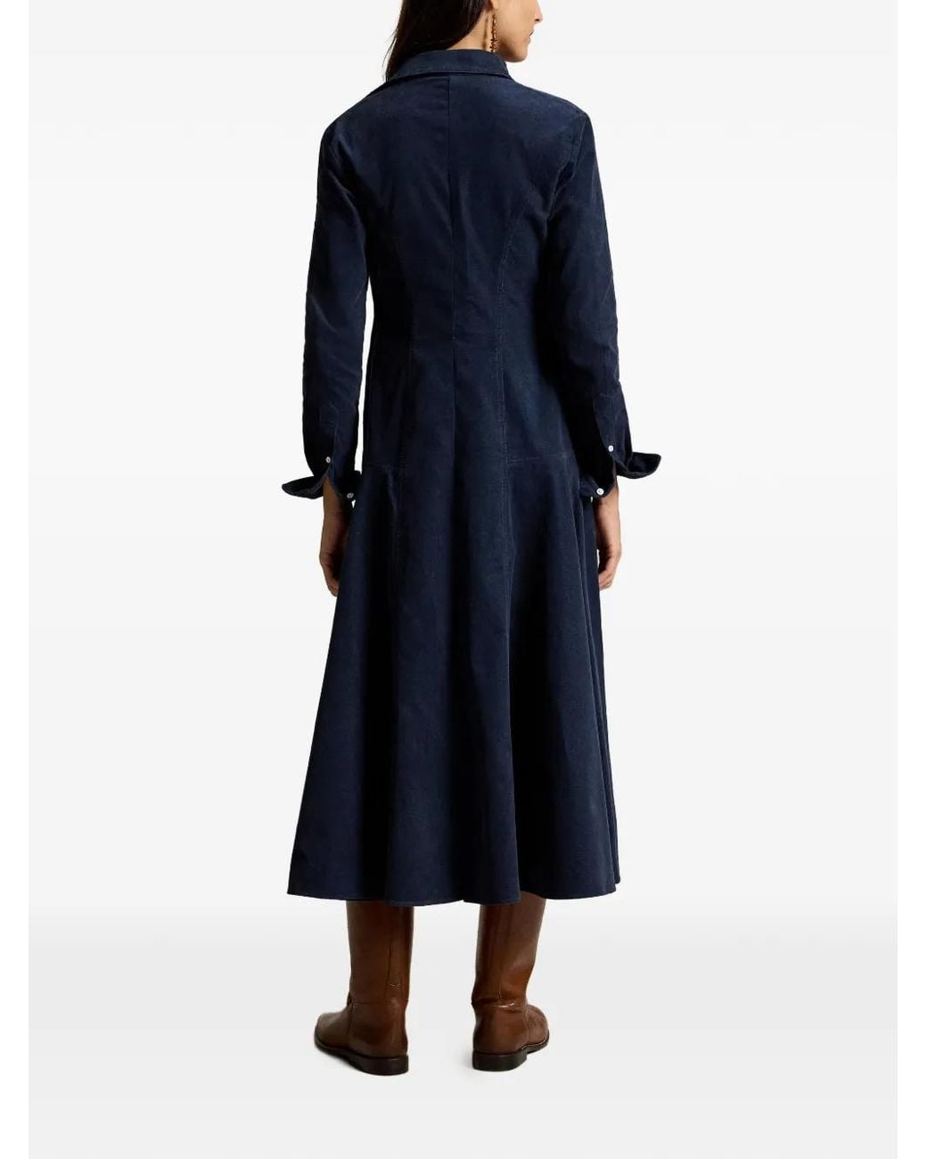 Polo Ralph Lauren Blue Tyler Corduroy Shirt Dress