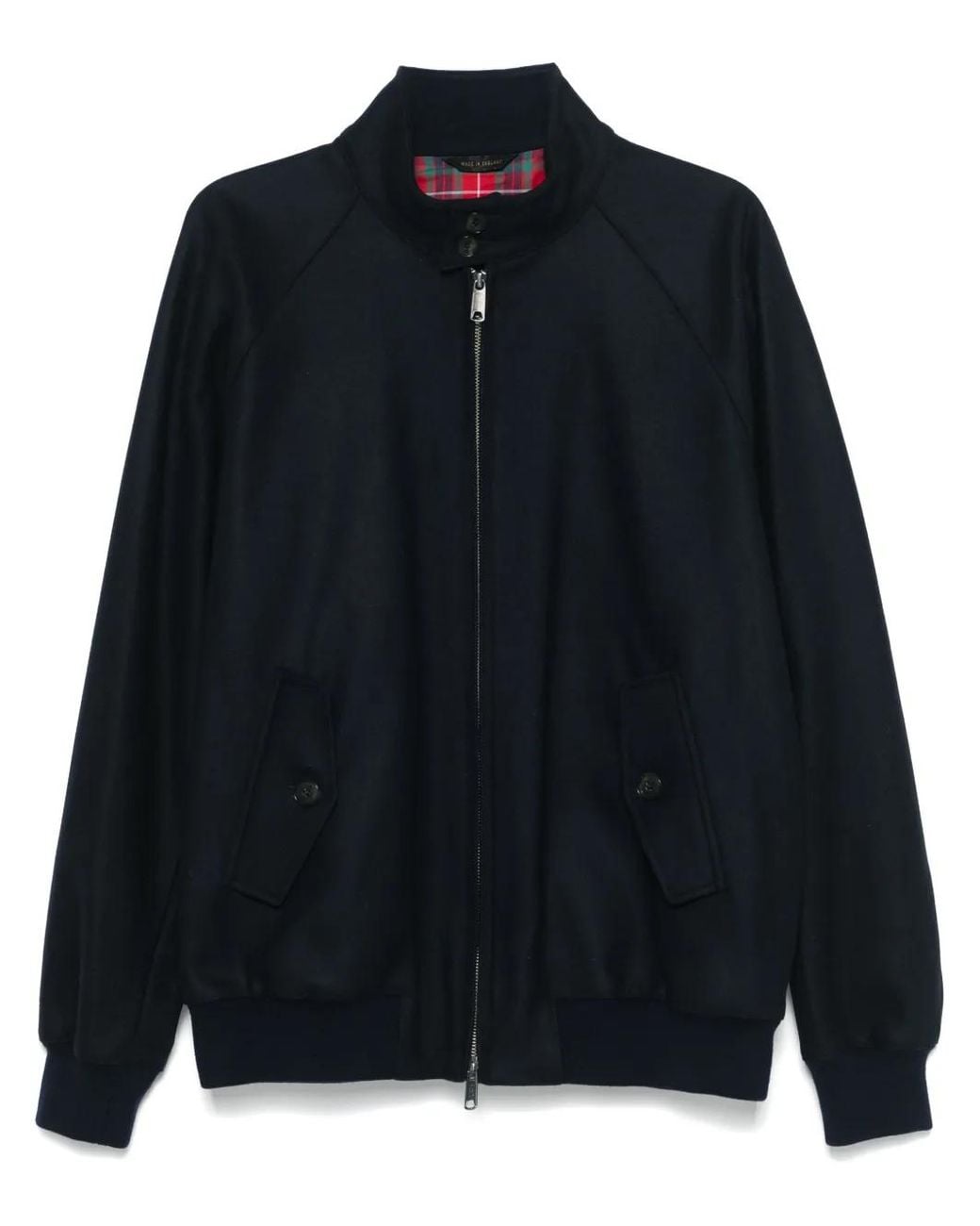 Baracuta Blue Classic Bomber Jacket With Ribbed Detailing for men