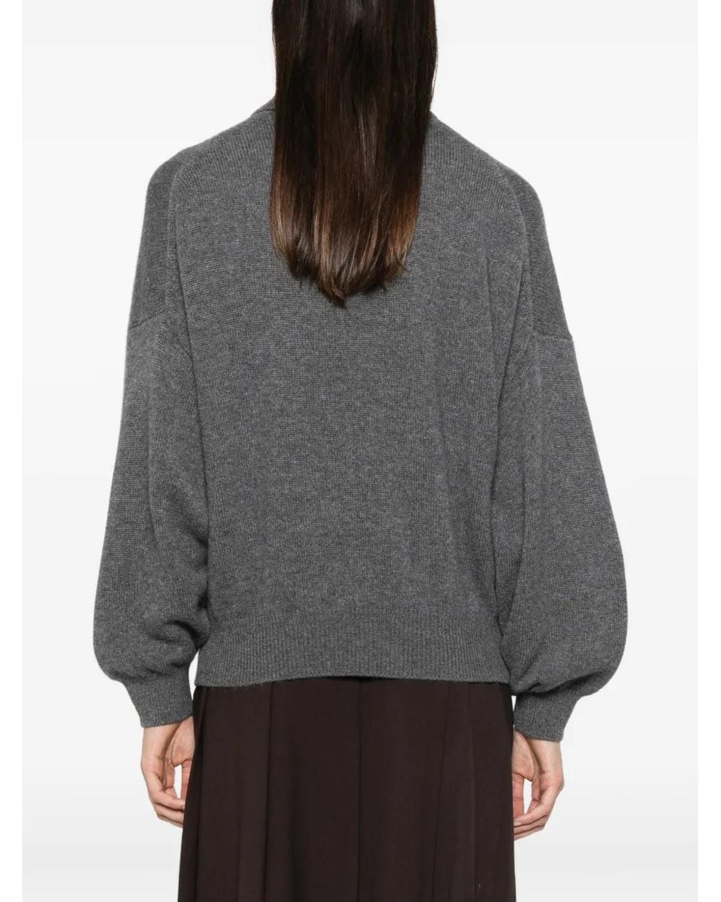 Lisa Yang Gray Etta Cashmere Polo Shirt