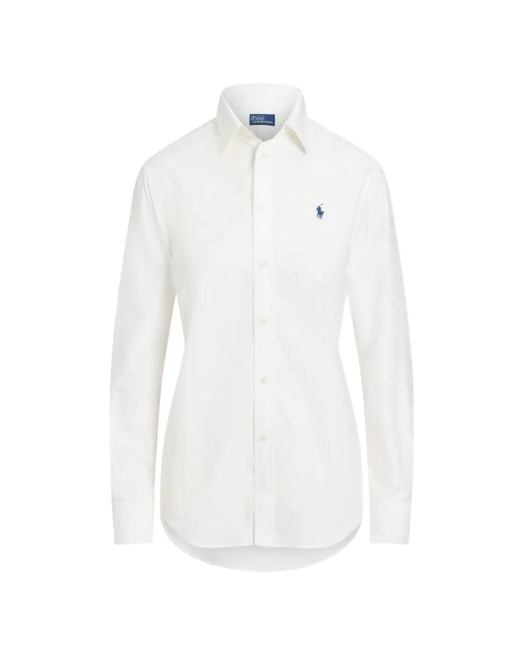 Polo Ralph Lauren White Embroidered-Logo Button-Down Shirt