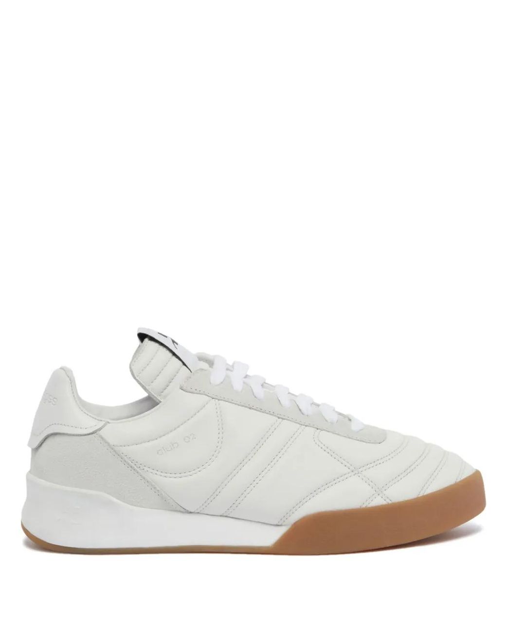 Courreges White Calf Leather Low-Top Sneakers