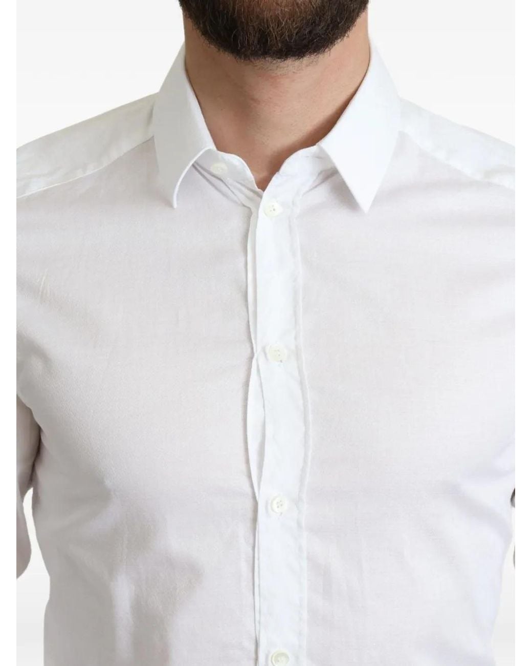 Dolce & Gabbana White Button-Down Collared Shirt for men