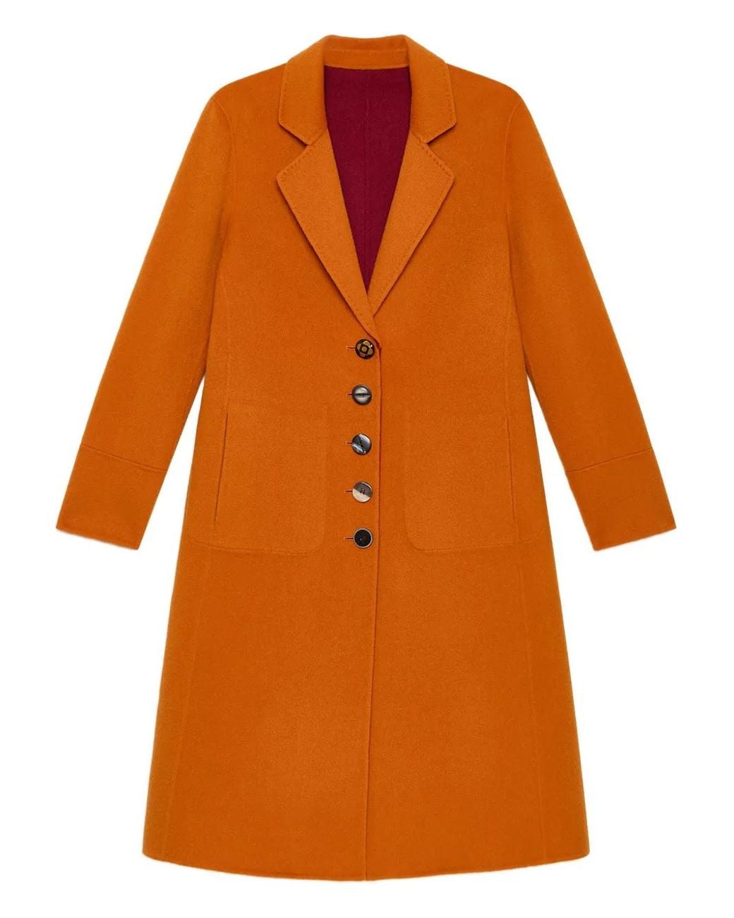 Maliparmi Orange Button-Detailed Coat