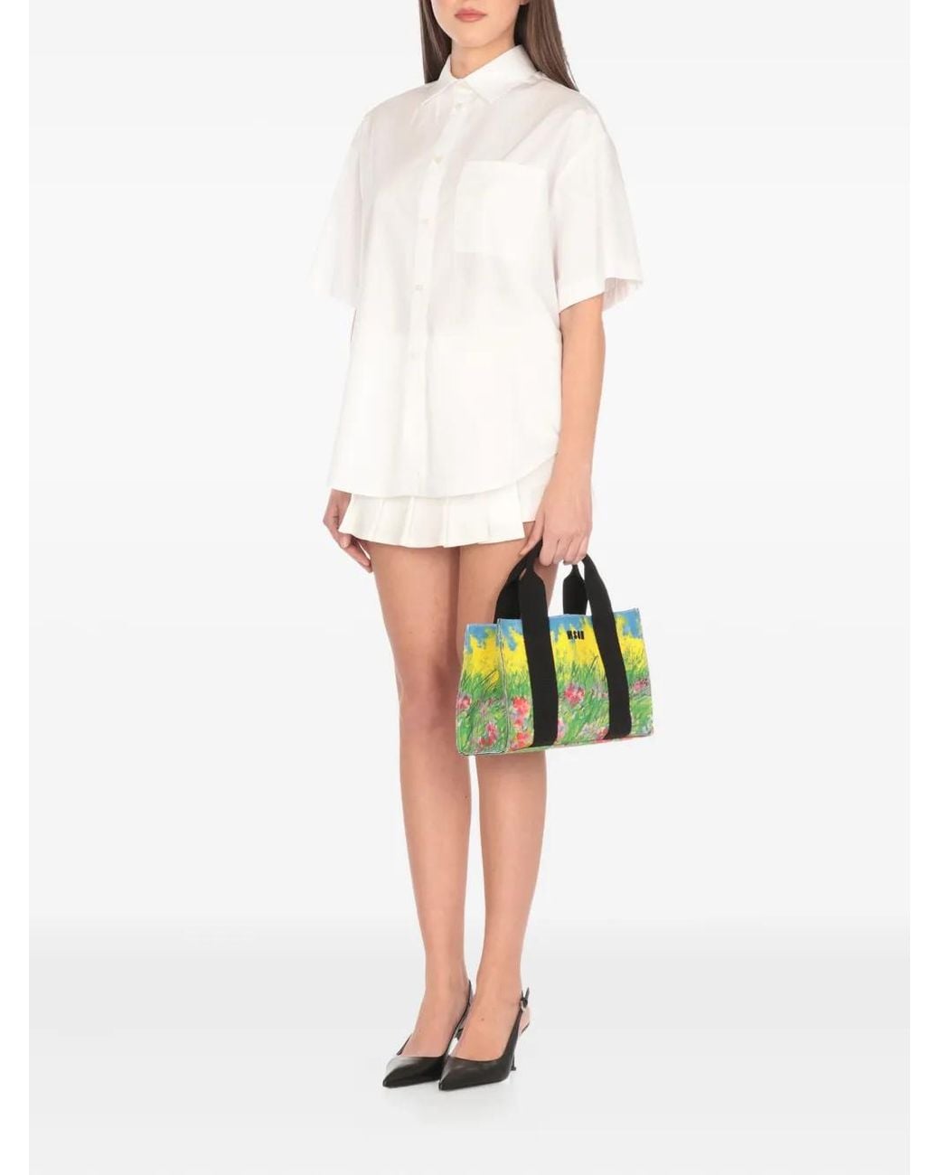 MSGM White Patch-Pocket Shirt