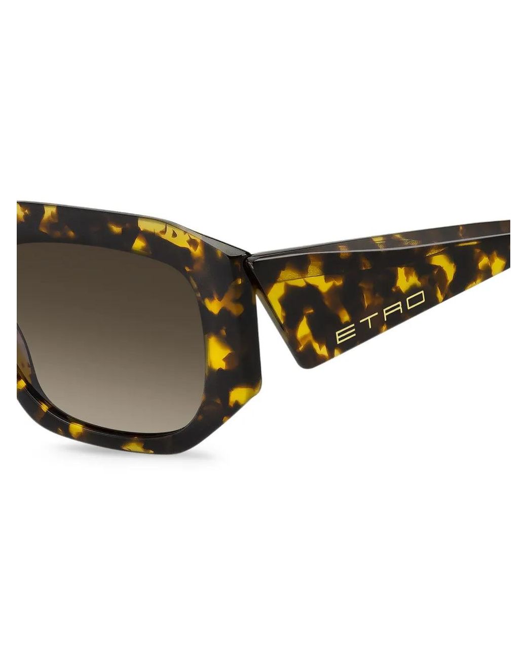 Etro Brown Tortoiseshell-Effect Rectangle-Frame Sunglasses