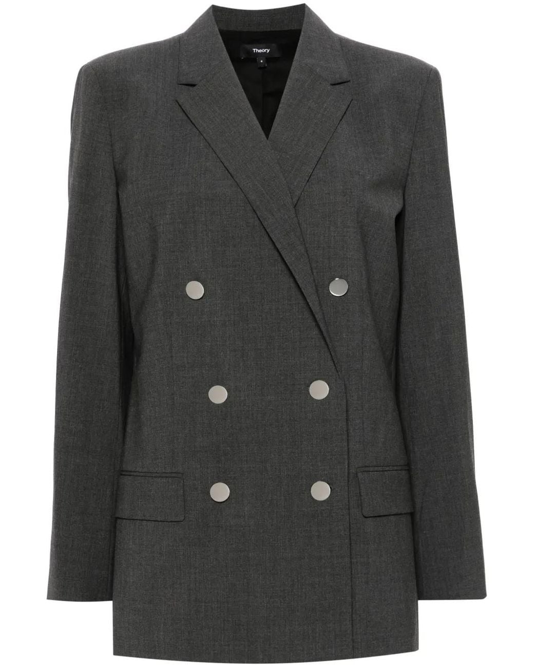Theory Black Double-Breasted Blazer