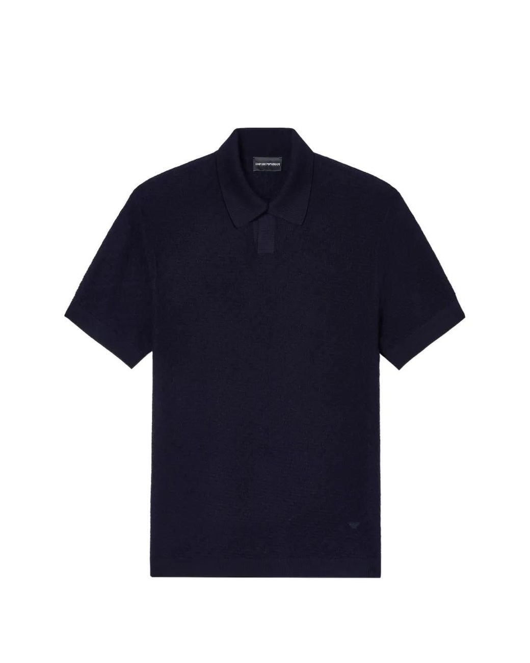Emporio Armani Blue Polo Shirt-Collar Sweater for men
