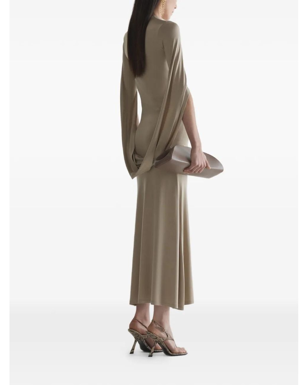Mugler Cascade Loop Jurk in het Natural