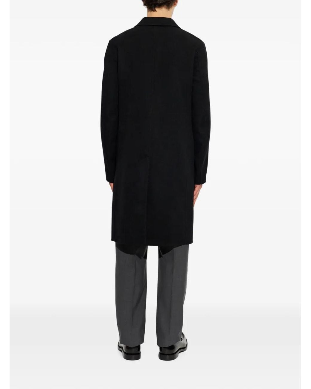 Jil Sander Black Single-Breasted Notched-Lapel Coat for men
